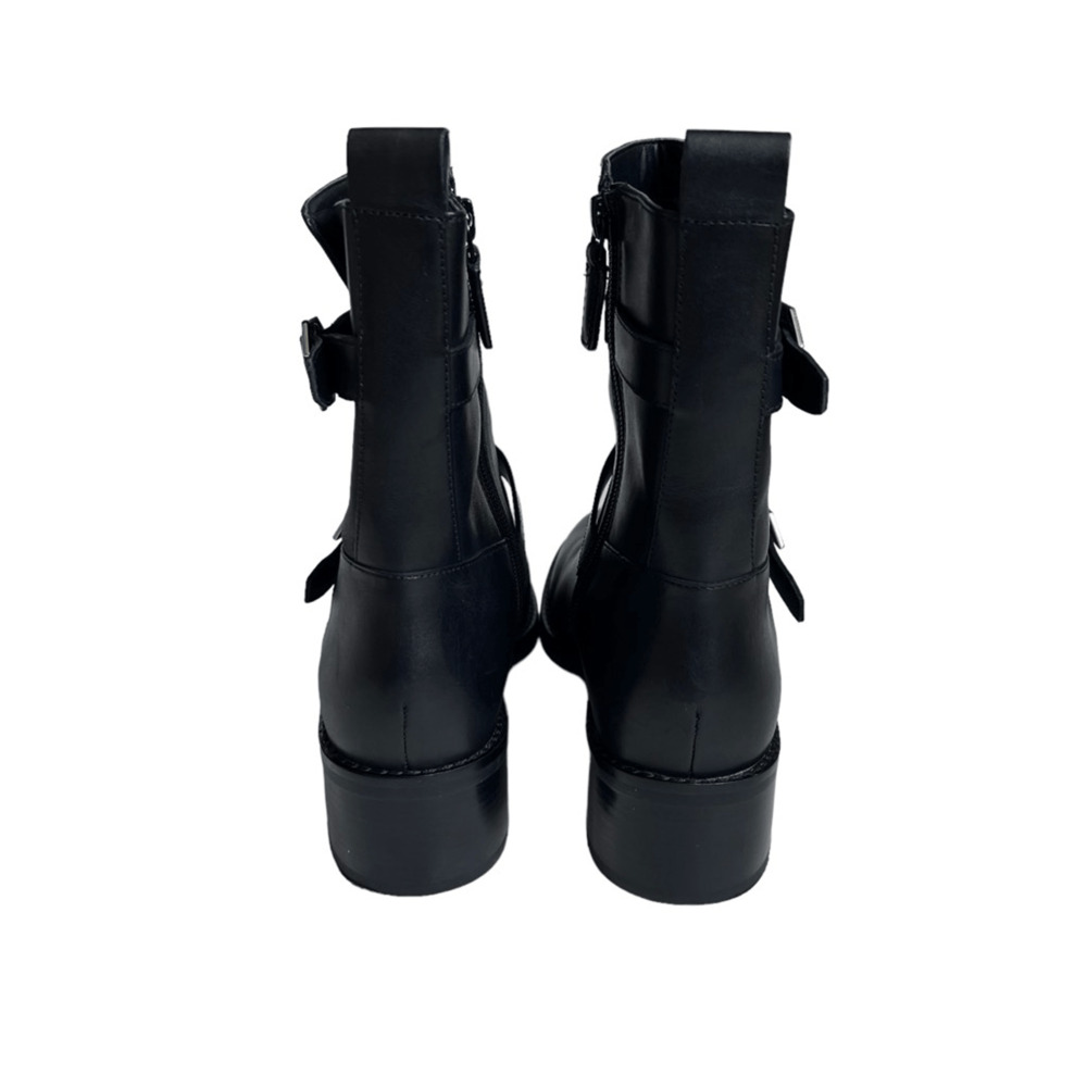 Cole Haan  Black Leather Grand 360 Moto Boot Double Buckle Size 7.5 - Picture 5 of 7